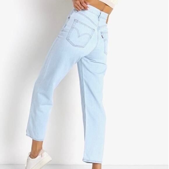 Levi’s Ribcage Straight Ankle High Rise Jeans Bernal Love Size 25 - Picture 2 of 9